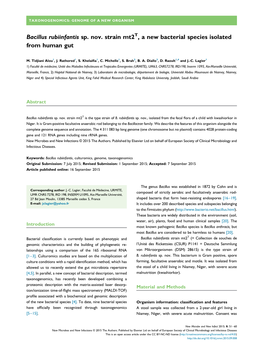 Bacillus Rubiinfantis Sp. Nov. Strain Mt2t, a New Bacterial Species Isolated from Human Gut