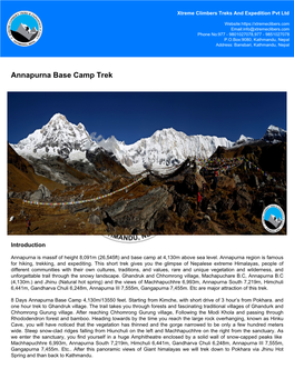 Annapurna Base Camp Trek