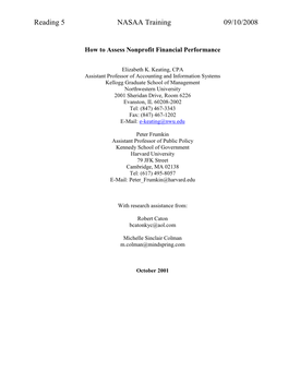 How to Analyze Non-Profit Financial Statements