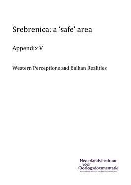 Srebrenica: Prologue, Chapter 1, Section 1