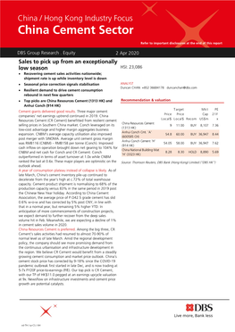 China Cement Sector