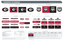 University of Georgia Hard Goods Logo Guide | August 2017