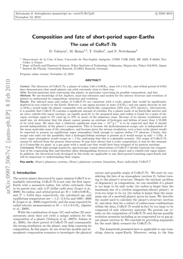 Composition and Fate of Short-Period Super-Earths: the Case of Corot-7B