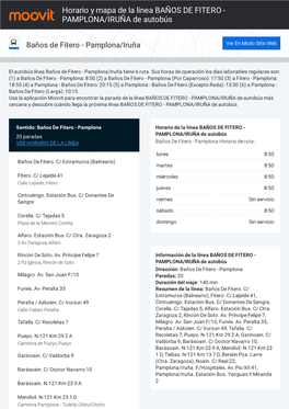 Horario Y Mapa De La Ruta BAÑOS DE FITERO