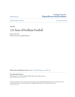 125 Years of Fordham Football James P