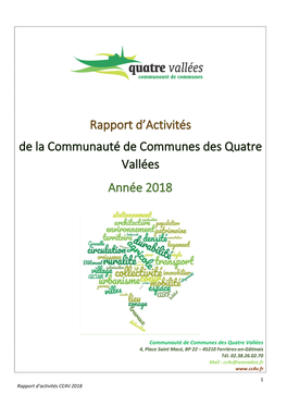 Rapport D'activités Cc4v 2016