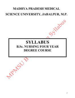 B.Sc. Nursing Syllabus