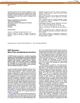 DEP Domains: Ner in Vivo