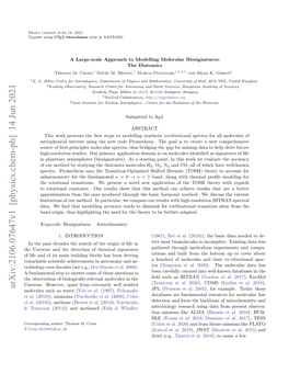 Arxiv:2106.07647V1 [Physics.Chem-Ph] 14 Jun 2021 Molecules Such As Water (Viti Et Al.(1997), Polyansky JPL (Pearson Et Al