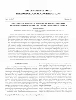 Paleontological Contributions