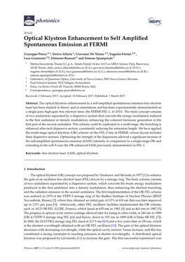 Optical Klystron Enhancement to Self Amplified Spontaneous Emission At