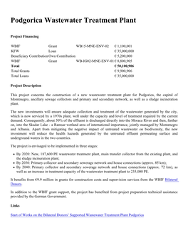Podgorica Wastewater Treatment Plant