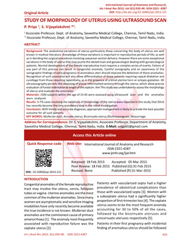 Study of Morphology of Uterus Using Ultrasound Scan P