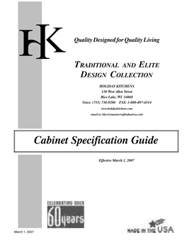 Cabinet Specification Guide