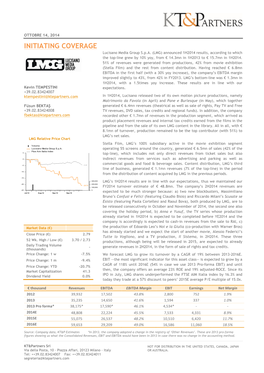 INITIATING COVERAGE Lucisano Media Group S.P.A