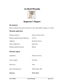 Inspectors Report (225/R225030.Pdf, PDF Format 68Kb)