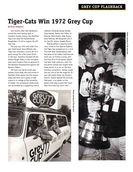 Tiger-Cats Win 1972 Grey Cup by Brian Snelgrove