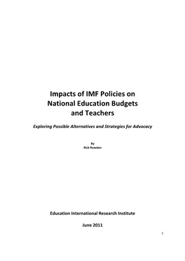 Impacts of IMF Policies on National Education Budgets and Teachers