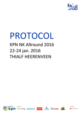 KPN NK Allround 2016 22-24 Jan. 2016 THIALF HEERENVEEN