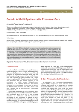 A 32-Bit Synthesizable Processor Core