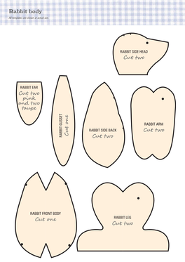 Rabbit Body All Templates Are Shown at Actual Size