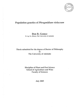Population Genetics of Phragmidium Violaceum