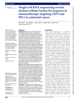 Single-Cell RNA Sequencing Reveals Distinct Cellular Factors for Response