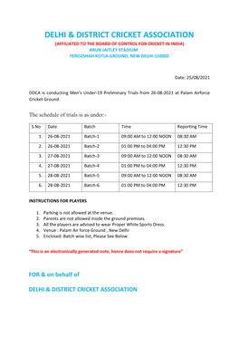 Batch Wise List, Please See Below