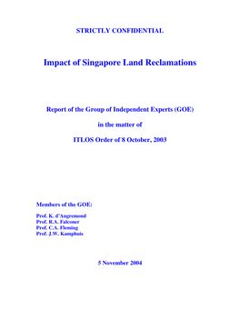 Impact of Singapore Land Reclamations
