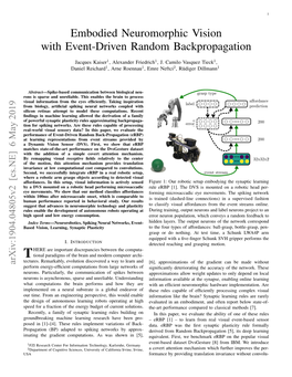 Embodied Neuromorphic Vision with Event-Driven Random Backpropagation