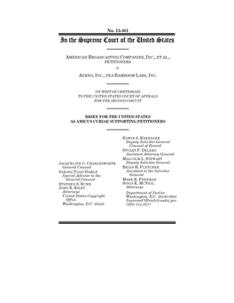 No. 13-461: American Broad. Cos., Inc. V. Aereo, Inc