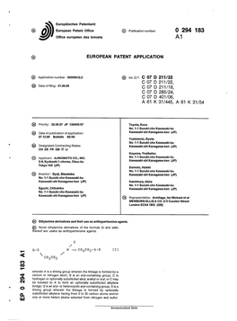 Ethylamine Derivatives and Their Use As Antihypertensive Agents