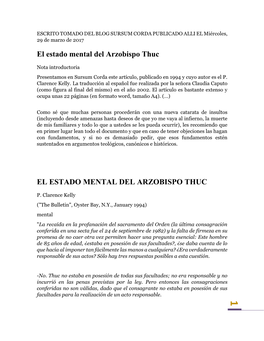 El Estado Mental De Monseñor Thuc