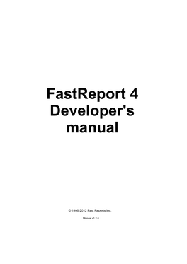 Fastreport 4 Developer's Manual