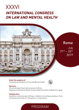 INTERNATIONAL CONGRESS on LAW and MENTAL HEALTH Rome