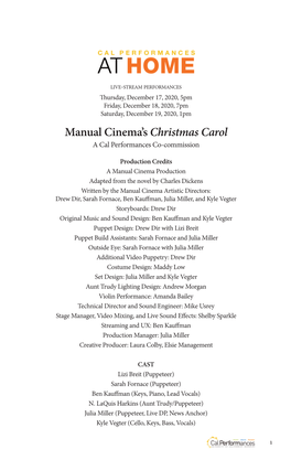 Manual Cinema's Christmas Carol