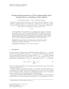 Complementarity Properties of Peirce-Diagonalizable Linear Transformations on Euclidean Jordan Algebras