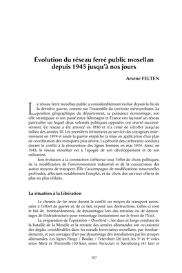 Évolution Du Réseau Ferré Public Mosellan Depuis 1945 Jusqu'à Nos Jours