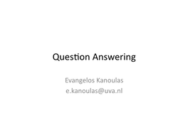 Question Answering