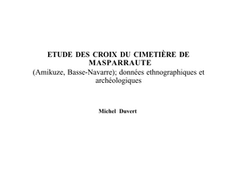 Etude Des Croix Du Cimetiere De Masparraute