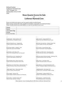 Brass Quartet Score Catalog