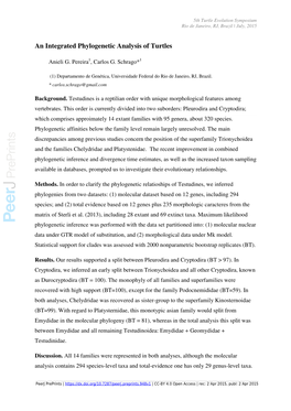 An Integrated Phylogenetic Analysis of Turtles