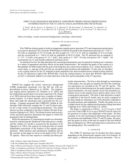 First Year Wilkinson Microwave Anisotropy Probe (Wmap) Observations: Interpretation of the Tt and Te Angular Power Spectrum Peaks