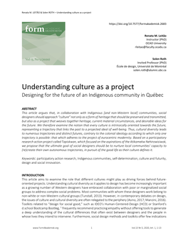 Understanding Culture As a Project