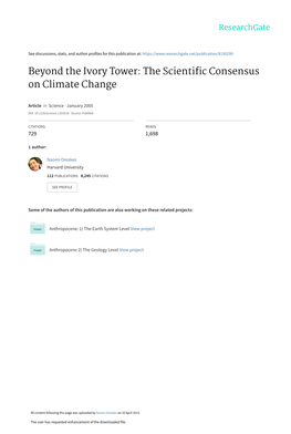 The Scientific Consensus on Climate Change