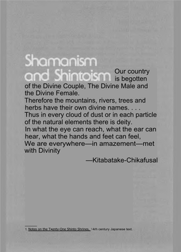 Shamianism and Shintoism