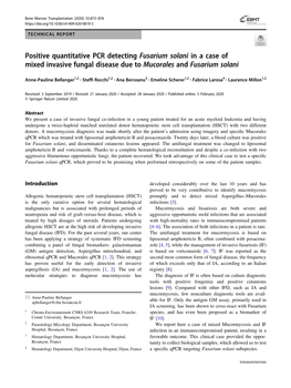 Fusarium Solani in a Case of Mixed Invasive Fungal Disease Due to Mucorales and Fusarium Solani