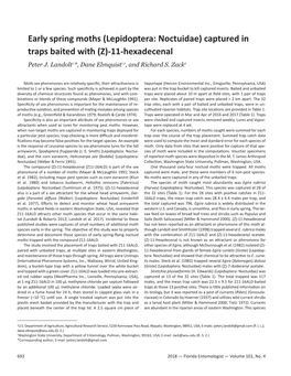 Lepidoptera: Noctuidae) Captured in Traps Baited with (Z)-11-Hexadecenal