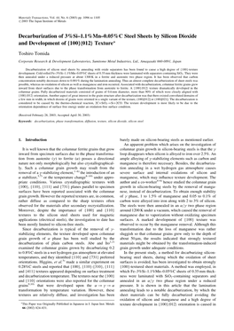 1.1%Mn--0.05%C Steel Sheets by Silicon Dioxide and Development Of