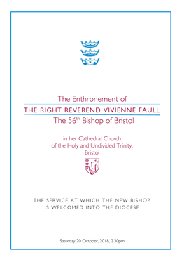 The Enthronement of the 56Th Bishop of Bristol